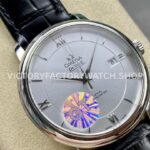GT Factory Omega De Ville Prestige 424.13.40.20.02.001 39.5mm Steel Leather Strap Roman Number Silver (4) GT Factory Omega De Ville Prestige 424.13.40.20.02.001 39.5mm Steel Leather Strap Roman Number Silver Dial
