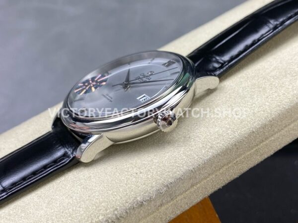 GT Factory Omega De Ville Prestige 424.13.40.20.02.001 39.5mm Steel Leather Strap Roman Number Silver (8) GT Factory Omega De Ville Prestige 424.13.40.20.02.001 39.5mm Steel Leather Strap Roman Number Silver Dial