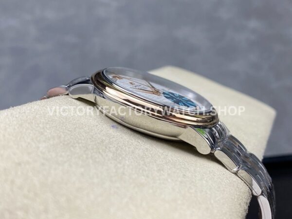 GT Factory Omega De Ville Prestige 424.20.40.20.02.003 39.5mm Half Yellow Gold Steel Gold Roman Number Silver Web Weaving Dial