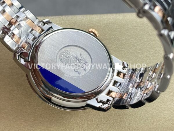 GT Factory Omega De Ville Prestige 424.20.40.20.02.003 39.5mm Half Yellow Gold Steel Gold Roman Number Silver Web Weaving Dial