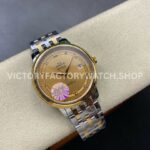 GT Factory Omega De Ville Prestige 424.20.40.20.58.001 39.5mm Half Yellow Gold Steel Gold Roman Number Champagne Dial