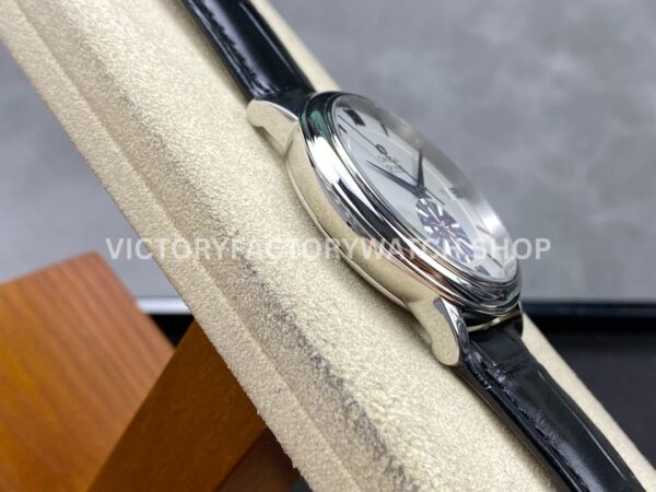 GT Factory Omega De Ville Prestige 424.53.40.20.04.001 39.5mm Steel Leather Strap Blue Roman Numb GT Factory Omega De Ville Prestige 424.53.40.20.04.001 39.5mm Steel Leather Strap Blue Roman Number Silver Dial