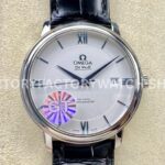 GT Factory Omega De Ville Prestige 424.53.40.20.04.001 39.5mm Steel Leather Strap Blue Roman Numb (9) GT Factory Omega De Ville Prestige 424.53.40.20.04.001 39.5mm steel leather strap silver dial blue Roman numeral replica watch
