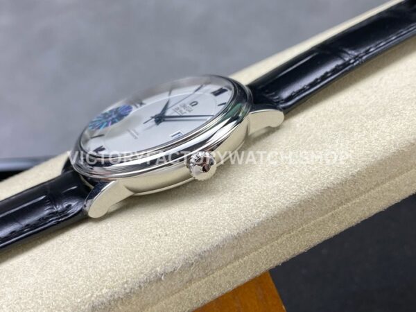 GT Factory Omega De Ville Prestige 424.53.40.20.04.001 39.5mm Steel Leather Strap Blue Roman Number (1) GT Factory Omega De Ville Prestige 424.53.40.20.04.001 39.5mm Steel Leather Strap Blue Roman Number Silver Dial