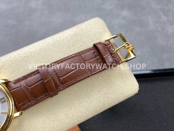 GT Factory Omega De Ville Prestige 424.53.40.20.52.001 39.5mm Gold Leather Strap Gold Roman Number (8) GT Factory Omega De Ville Prestige 424.53.40.20.52.001 39.5mm Yellow Gold Leather Strap Gold Roman Number Silver Dial