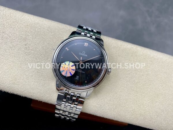 GT Factory Omega De Ville Prestige 434.10.40.20.01.001 40mm Full Steel Rose Gold Point Roman Number Black Dial