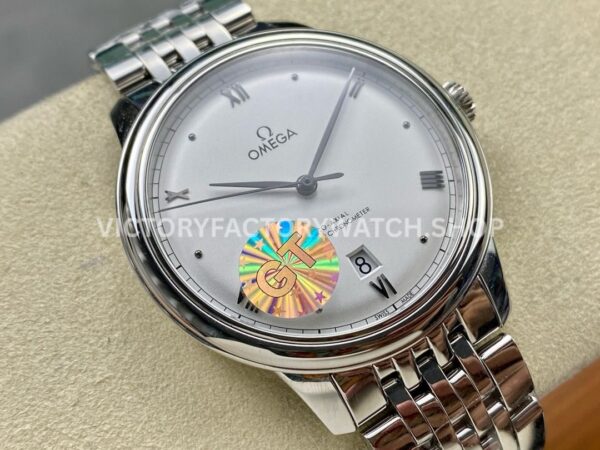 GT Factory Omega De Ville Prestige 434.10.40.20.02.001 40mm Full Steel Point&Roman Number Silver Dial (2) GT Factory Omega De Ville Prestige 434.10.40.20.02.001 40mm Full Steel Point Roman Number Silver Dial