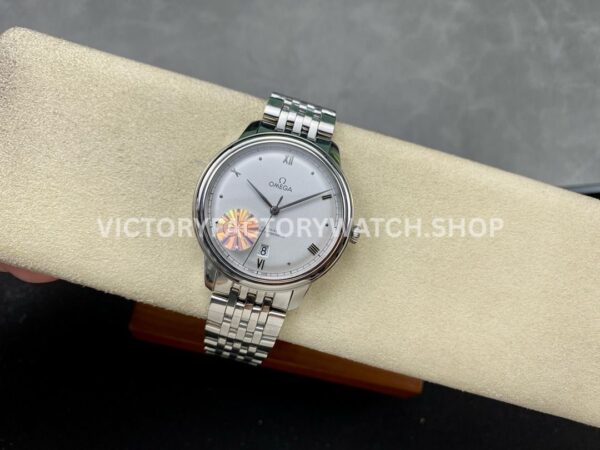 GT Factory Omega De Ville Prestige 434.10.40.20.02.001 40mm Full Steel Point&Roman Number Silver Dial (3) GT Factory Omega De Ville Prestige 434.10.40.20.02.001 40mm Full Steel Point Roman Number Silver Dial