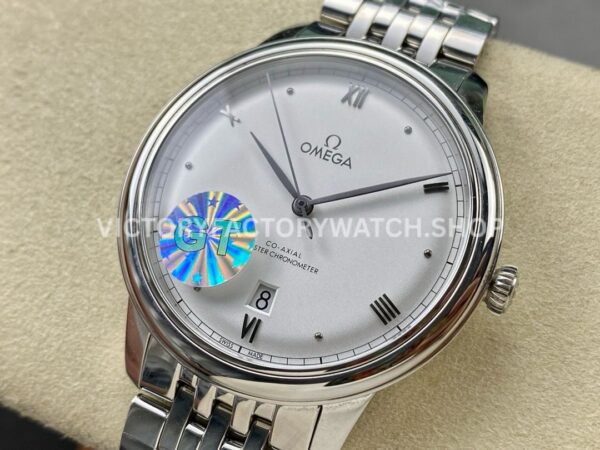 GT Factory Omega De Ville Prestige 434.10.40.20.02.001 40mm Full Steel Point&Roman Number Silver Dial (8) GT Factory Omega De Ville Prestige 434.10.40.20.02.001 40mm Full Steel Point Roman Number Silver Dial