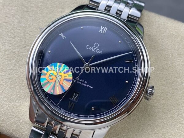 GT Factory Omega De Ville Prestige 434.10.40.20.03.001 40mm Full Steel Point Roman Number Blue Dial