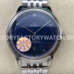 GT Factory Omega De Ville Prestige 434.10.40.20.03.001 40mm full steel blue dial Roman numeral replica watch
