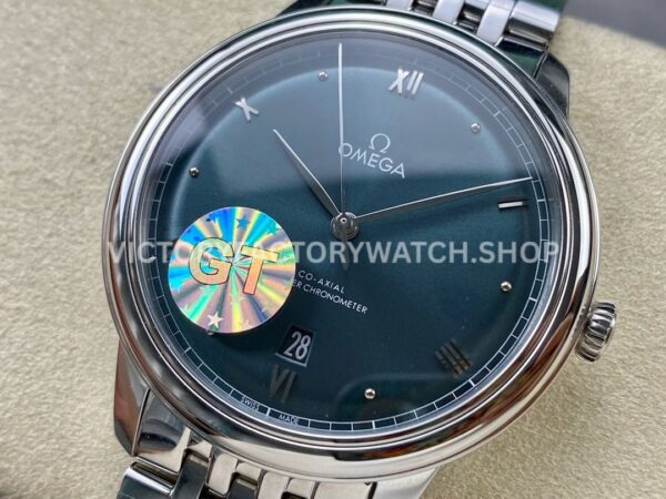 GT Factory Omega De Ville Prestige 434.10.40.20.10.001 40mm Full Steel Point&Roman Number Green Dial (7) GT Factory Omega De Ville Prestige 434.10.40.20.10.001 40mm Full Steel Point Roman Number Green Dial