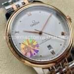 GT Factory Omega De Ville Prestige 434.20.40.20.02.001 40mm Half Rose Gold Steel Rose Gold Point Roman Number White Dial