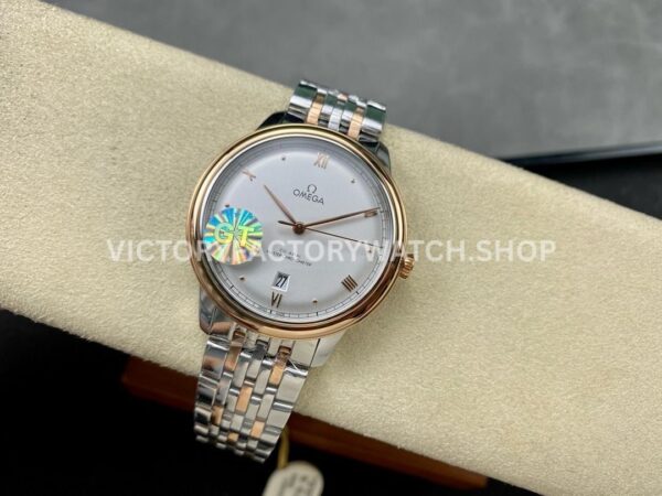 GT Factory Omega De Ville Prestige 434.20.40.20.02.001 40mm Half Rose Gold Steel Rose Gold Point Roman Number White Dial