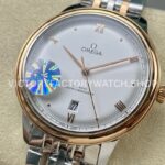 GT Factory Omega De Ville Prestige 434.20.40.20.02.001 40mm Half Rose Gold Steel Rose Gold Point Roman Number White Dial