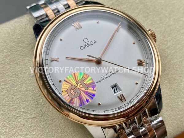 GT Factory Omega De Ville Prestige 434.20.40.20.02.001 40mm Half Rose Gold Steel Rose Gold Point Roman Number White Dial
