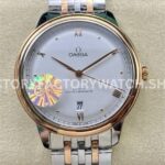 GT Factory Omega De Ville Prestige 434.20.40.20.02.001 40mm half rose gold steel white dial rose gold Roman numeral replica watch