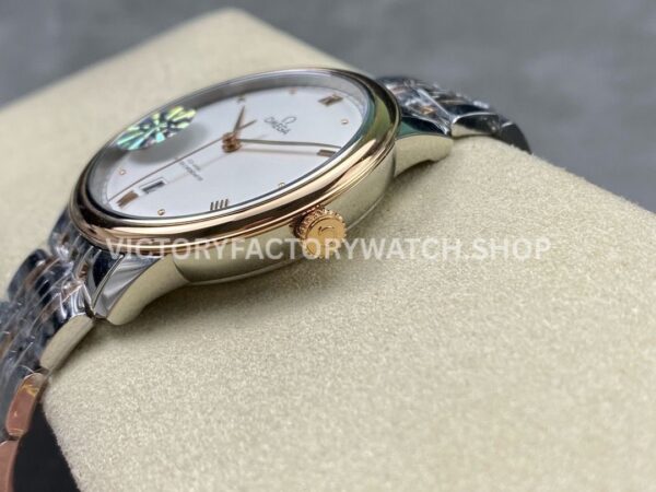 GT Factory Omega De Ville Prestige 434.20.40.20.02.001 40mm Half Rose Gold Steel Rose Gold Point Roman Number White Dial