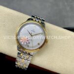 GT Factory Omega De Ville Prestige 434.20.40.20.02.002 40mm Half Yellow Gold Steel Gold Point Roman Number Silver Dial