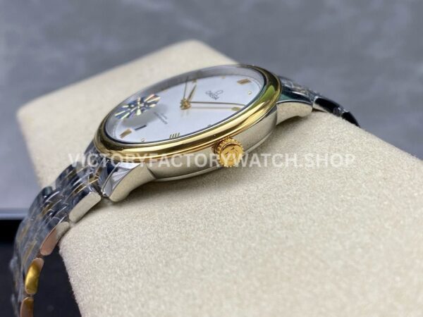 GT Factory Omega De Ville Prestige 434.20.40.20.02.002 40mm Half Yellow Gold Steel Gold Point Roman Number Silver Dial
