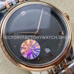 GT Factory Omega De Ville Prestige 434.20.40.20.06.001 40mm Half Rose Gold Steel Rose Gold Point Roman Number Grey Dial