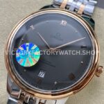 GT Factory Omega De Ville Prestige 434.20.40.20.06.001 40mm Half Rose Gold Steel Rose Gold Point Roman Number Grey Dial