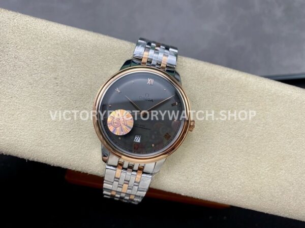 GT Factory Omega De Ville Prestige 434.20.40.20.06.001 40mm Half Rose Gold Steel Rose Gold Point Roman Number Grey Dial