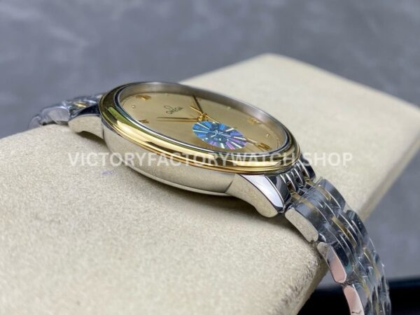 GT Factory Omega De Ville Prestige 434.20.40.20.08.001 40mm Half Yellow Gold Steel Gold Point Roman Number Champagne Dial