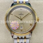 GT Factory Omega De Ville Prestige 434.20.40.20.08.001 40mm half yellow gold steel champagne dial gold Roman numeral replica watch