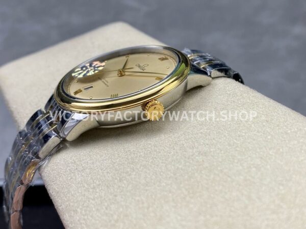 GT Factory Omega De Ville Prestige 434.20.40.20.08.001 40mm Half Yellow Gold Steel Gold Point Roman Number Champagne Dial