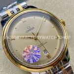 GT Factory Omega De Ville Prestige 434.20.40.20.08.001 40mm Half Yellow Gold Steel Gold Point Roman Number Champagne Dial
