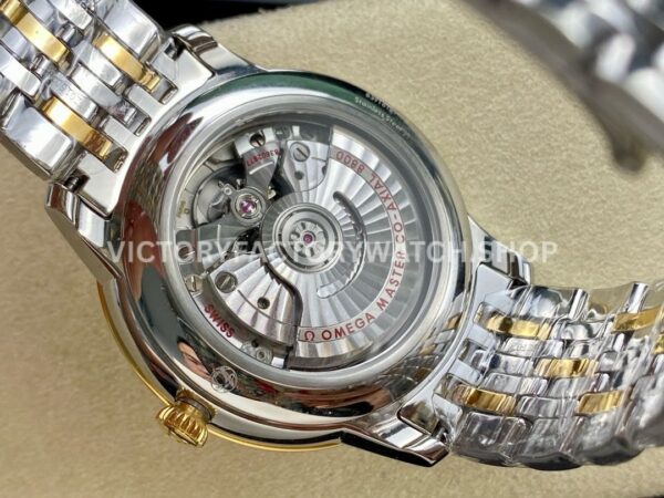 GT Factory Omega De Ville Prestige 434.20.40.20.52.001 40mm Half Yellow Gold Steel Gold Diamond Point Roman Number Silver Frosting Dial