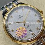 GT Factory Omega De Ville Prestige 434.20.40.20.52.001 40mm Half Yellow Gold Steel Gold Diamond Point Roman Number Silver Frosting Dial