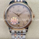 GT Factory Omega De Ville Prestige 434.20.40.20.59.001 40mm Half Rose Gold S (4) GT Factory Omega De Ville Prestige 434.20.40.20.59.001 40mm half rose gold steel champagne dial diamond point Roman numeral replica watch