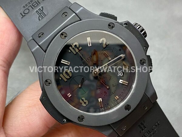 HB Factory Hublot Big Bang 301.AM.130.RX.YCM07 44mm Ceramic Rubber Strap Black Dial