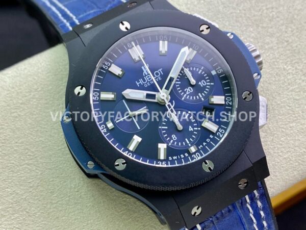 HB Factory Hublot Big Bang 301.CI.7170.LR 44mm Ceramic Leather Strap Blue Dial