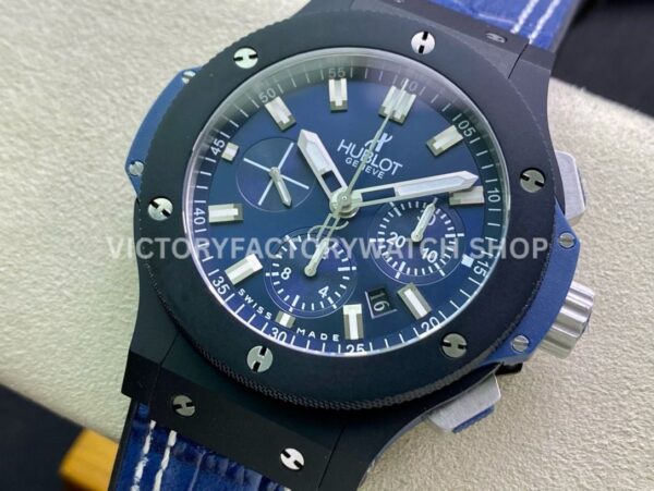 HB Factory Hublot Big Bang 301.CI.7170.LR 44mm Ceramic Leather Strap Blue Dial