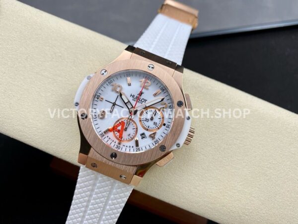 HB Factory Hublot Big Bang 301.PE.2180.RW 44mm Rose Gold Rubber Strap White Dial