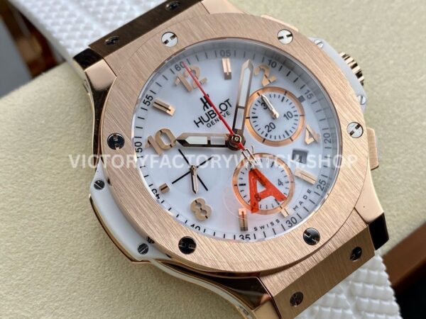 HB Factory Hublot Big Bang 301.PE.2180.RW 44mm Rose Gold Rubber Strap White Dial