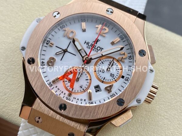 HB Factory Hublot Big Bang 301.PE.2180.RW 44mm Rose Gold Rubber Strap White Dial