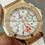 HB Factory Hublot Big Bang 301.PE.230.RW.114 44mm Rose Gold Rubber Strap Diamond Bezel White Dial
