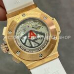 HB Factory Hublot Big Bang 301.PE.230.RW.114 44mm Rose Gold Rubber Strap Diamond Bezel White Dial