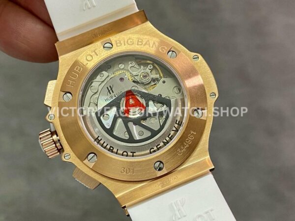 HB Factory Hublot Big Bang 301.PE.230.RW.114 44mm Rose Gold Rubber Strap Diamond Bezel White Dial