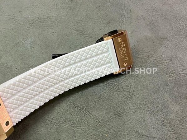 HB Factory Hublot Big Bang 301.PE.230.RW.114 44mm Rose Gold Rubber Strap Diamond Bezel White Dial