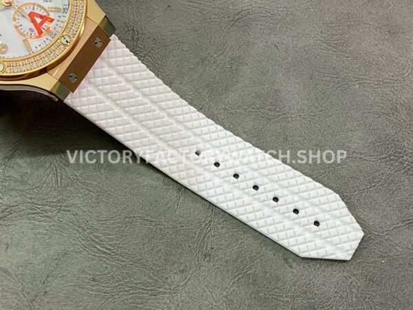 HB Factory Hublot Big Bang 301.PE.230.RW.114 44mm Rose Gold Rubber Strap Diamond Bezel White Dial