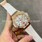 HB Factory Hublot Big Bang 301.PE.230.RW.114 44mm Rose Gold Rubber Strap Diamond Bezel White Dial