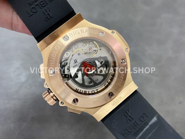 HB Factory Hublot Big Bang 301.PM.1780.RX 44mm Rose Gold Black Rubber Strap Ceramic Bezel Black Dial