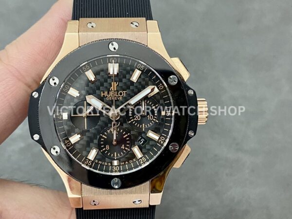 HB Factory Hublot Big Bang 301.PM.1780.RX 44mm rose gold black rubber strap ceramic bezel black dial replica watch