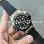 HB Factory Hublot Big Bang 301.PM.1780.RX 44mm Rose Gold Black Rubber Strap Ceramic Bezel Black Dial