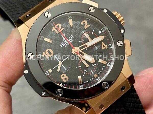HB Factory Hublot Big Bang 301.PM.1780.RX 44mm Rose Gold Rubber Strap Arabic Numerals Black Dial